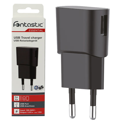 Essential Netzteil USB 1A schwarz TÜV / GS Zertifikat