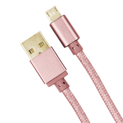 Datenkabel Elox MicroUSB 1m Rosegold Stecker Alu-Gehäuse Kabel Nylon-Ummantelung