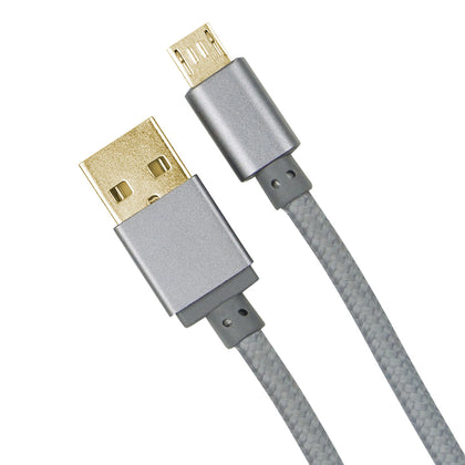 Datenkabel Elox MicroUSB 1m Space Grau Stecker Alu-Gehäuse Kabel Nylon-Ummantelung