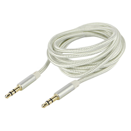 Klinkenkabel 3.5mm Nylon umflochten 1.5m silber Klinke auf Klinke Stereo Alu-Gehäuse