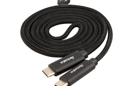 Datenkabel Elox USB Type-C > Type-C 2.0 1m schwarz Stecker Alu-Gehäuse Kabel Nylon-Ummantelung