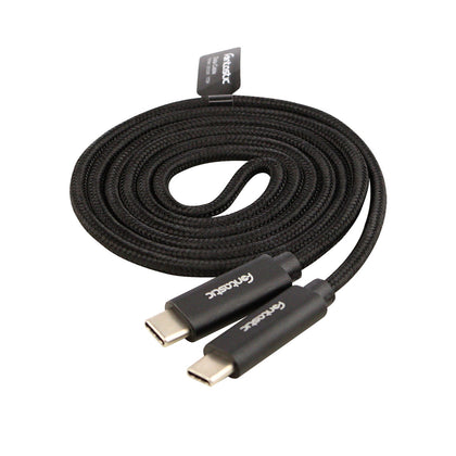 Datenkabel Elox USB Type-C > Type-C 2.0 1m schwarz Stecker Alu-Gehäuse Kabel Nylon-Ummantelung