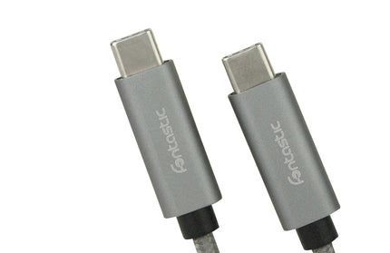 Datenkabel Elox USB Type-C > Type-C 2.0 1m Sp Grey Stecker Alu-Gehäuse Kabel Nylon-Ummantelung