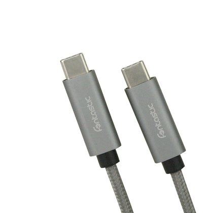 Datenkabel Elox USB Type-C > Type-C 2.0 1m Sp Grey Stecker Alu-Gehäuse Kabel Nylon-Ummantelung