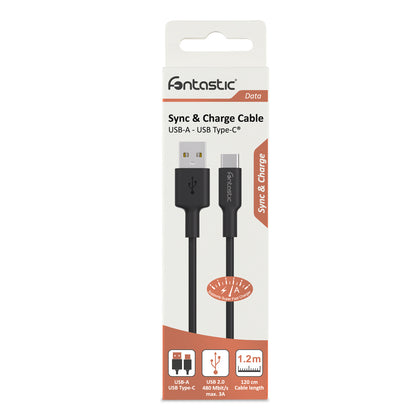 Essential Datenkabel USB 2.0 A > Typ-C 1.2m TPE, schwarz