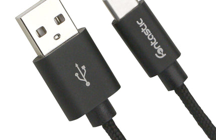 Datenkabel Elox USB A > Type-C 2.0 1m Schwarz Stecker Alu-Gehäuse Kabel Nylon-Ummantelung