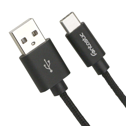 Datenkabel Elox USB A > Type-C 2.0 1m Schwarz Stecker Alu-Gehäuse Kabel Nylon-Ummantelung