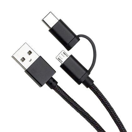 Datenkabel Duo Micro USB/Type-C 1.25m Nylon sw 