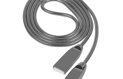 Datenkabel Shine MicroUSB 1.2m Space Grey Stecker Alu-Gehäuse Kabel Metall Ummantelung