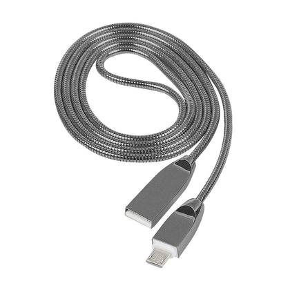 Datenkabel Shine MicroUSB 1.2m Space Grey Stecker Alu-Gehäuse Kabel Metall Ummantelung