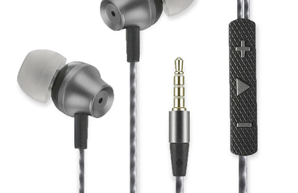 In-Ear Stereo-Headset V465 3.5mm sw/anthrazit 3-Tasten-Fernbedienung, Mic, 3-Paar Ohrpasstücke