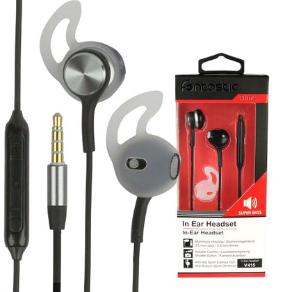 Stereo-Headset V415 3.5mm sw/anthrazit 3-Tasten-Fernbedienung,Mikrofon,Ergonomische Form