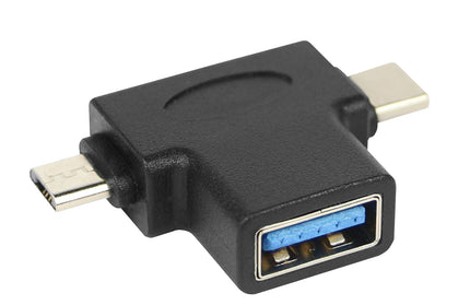 Adapter USB-A Buchse auf Micro-USB u Typ-C Stecker Multifunktionaler OTG-Adapter