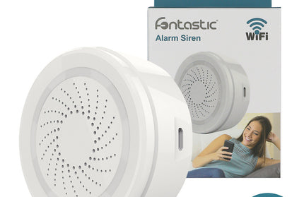 WLAN Alarm Sirene weiß, 90db, 8 Sounds, Alarm-LED komp. zu Android, iOS