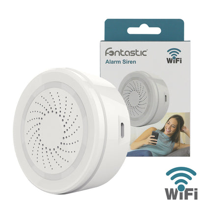 WLAN Alarm Sirene weiß, 90db, 8 Sounds, Alarm-LED komp. zu Android, iOS