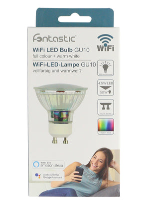 WLAN-LED-Lampe 5W GU10, Dimmbar Farbe+Warmweiß komp. zu Android,iOS,Alexa,Google Assistant