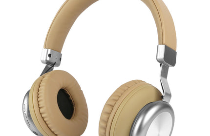 Drahtloser On-Ear Kopfhörer BaXx Beige/Silber BT + Line-In, Bass+, MIkrofone, Volume Control