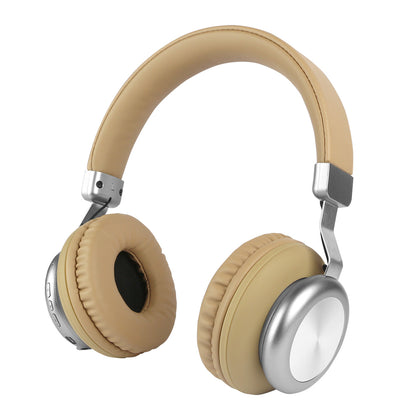 Drahtloser On-Ear Kopfhörer BaXx Beige/Silber BT + Line-In, Bass+, MIkrofone, Volume Control