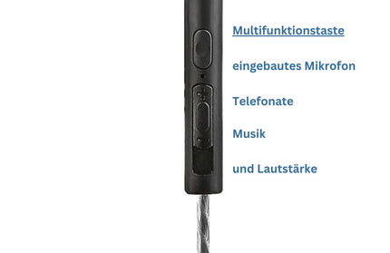 In-Ear Headset Duett, 2 hochauflösende Treiber sw 3-Tasten-Fernbedienung, Mic, 3-Paar Ohrpasstücke