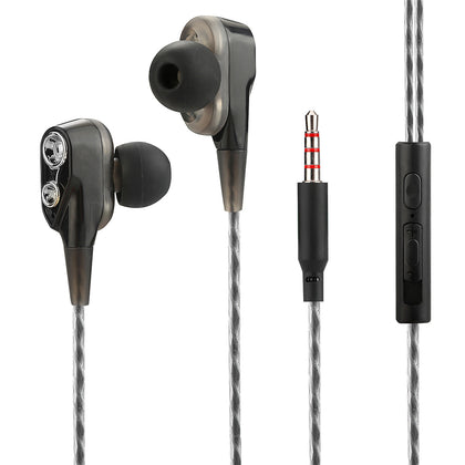 In-Ear Headset Duett, 2 hochauflösende Treiber sw 3-Tasten-Fernbedienung, Mic, 3-Paar Ohrpasstücke