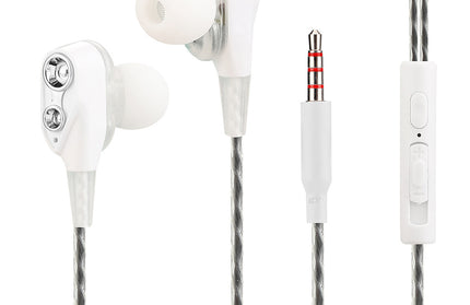 In-Ear Headset Duett, 2 hochauflösende Treiber ws 3-Tasten-Fernbedienung, Mic, 3-Paar Ohrpasstücke