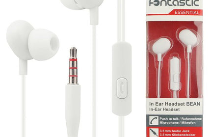 Essential In-Ear Stereo-Headset Beans Rufannahme-Taste, Mikrofon, Soft White