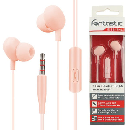 Essential In-Ear Stereo-Headset Beans Rufannahme-Taste, Mikrofon, Light Apricot