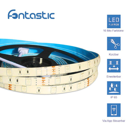 WLAN-LED-Leuchtstreifen 3m Dimmbar, Vollfarbig komp. zu Android,iOS,Alexa,Google Assistant