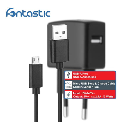 Essential Netzteil USB 2.4A schwarz inklusive MicroUSB Datenkabel 150cm