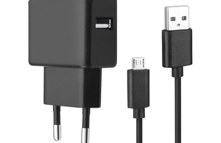 Essential Netzteil USB 2.4A schwarz inklusive MicroUSB Datenkabel 150cm