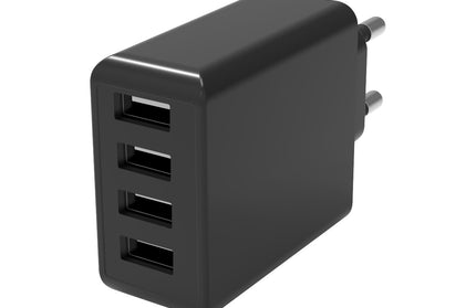 Netzteil Quad Plus 4x USB-A 4.8A / 24Watt schwarz mit integriertem Smart IC