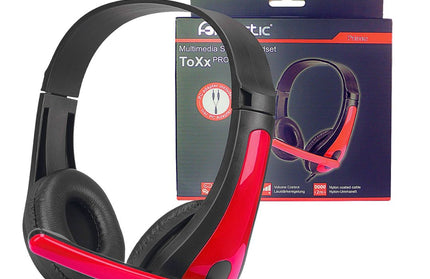 Gaming Headset ToXx PRO, 2M Kabel, schwarz / rot Mikrofon, Lautstärkeregler, AUX Y-Splitter für PC