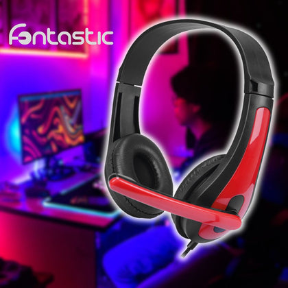 Gaming Headset ToXx PRO, 2M Kabel, schwarz / rot Mikrofon, Lautstärkeregler, AUX Y-Splitter für PC