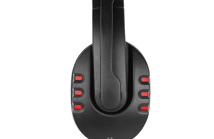 Gaming Headset NoXx, 2M Kabel, schwarz / rot Mikrofon, Lautstärkeregler, AUX Y-Splitter für PC