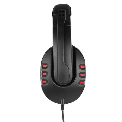 Gaming Headset NoXx, 2M Kabel, schwarz / rot Mikrofon, Lautstärkeregler, AUX Y-Splitter für PC