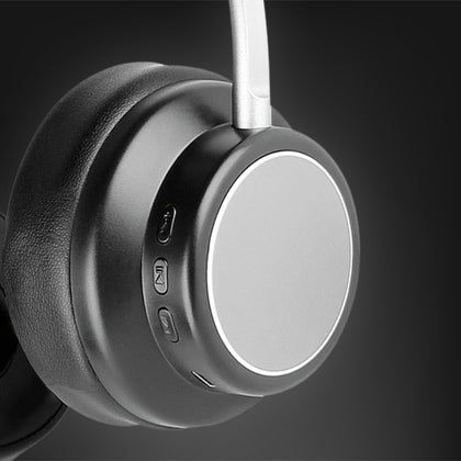 Drahtloser On-Ear Kopfhörer Xtaz Schwarz/Grau BT + Line-In, Bass+, Mikrofone, Volume-Control