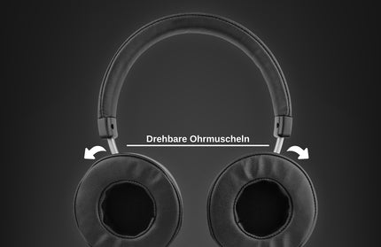 Drahtloser On-Ear Kopfhörer Xtaz Schwarz/Grau BT + Line-In, Bass+, Mikrofone, Volume-Control