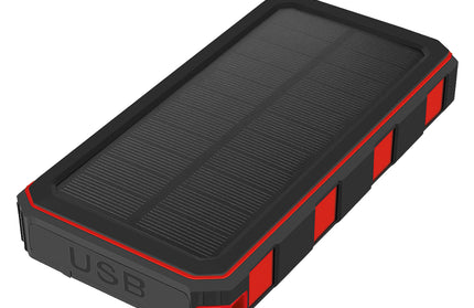 Solar Power Bank Xora20 20000mAh schwarz Fast Charge, LED Licht, 2 x USB-A, 1 x Typ-C