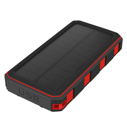 Solar Power Bank Xora20 20000mAh schwarz Fast Charge, LED Licht, 2 x USB-A, 1 x Typ-C