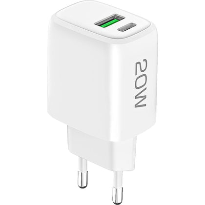 Netzteil Ovin, USB-A FC3 + Typ-C PD20W weiß Power Delivery, Fast Charge 3, TÜV / GS-Zertifikat