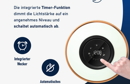 Fontastic Exclusive Multi-Funktions Lampe Icona TWS Lautsprecher, 2x5W, Induktive Ladestation, Uhr