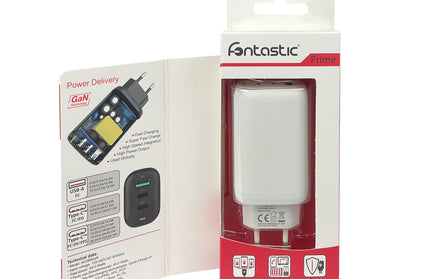 Netzteil GaNto 2 x Type-C PD + USB-A FC3 GaN 65W Power Delivery, Fast Charge 3, max.3.25A, Trio ws