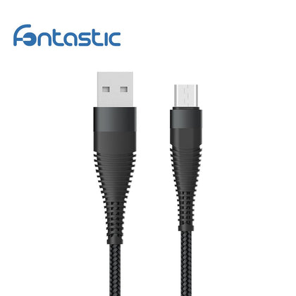 Datenkabel Elox USB-A>Micro-USB 0,5m schwarz Stecker Alu-Gehäuse, Kabel Nylon-Ummantelung