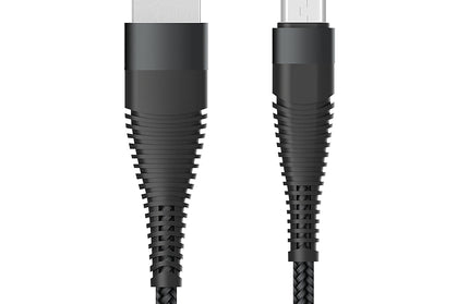 Datenkabel Elox USB-A>Micro-USB 0,5m schwarz Stecker Alu-Gehäuse, Kabel Nylon-Ummantelung