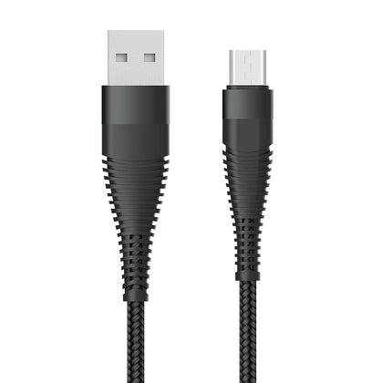 Datenkabel Elox USB-A>Micro-USB 0,5m schwarz Stecker Alu-Gehäuse, Kabel Nylon-Ummantelung