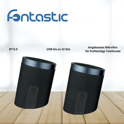 Fontastic Exclusive 2in1 TWS Lautsprecher Pisa, sw 360° Raumklang, Split-Design, 20Watt, IPX6