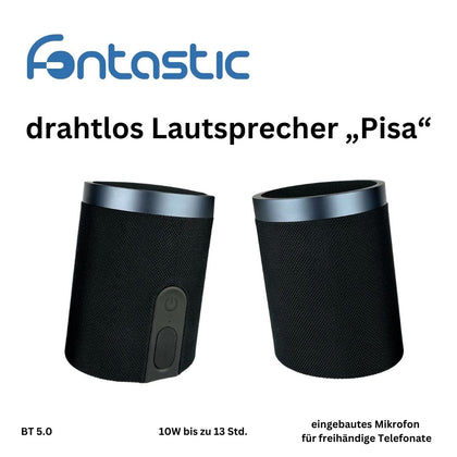 Fontastic Exclusive 2in1 TWS Lautsprecher Pisa, sw 360° Raumklang, Split-Design, 20Watt, IPX6