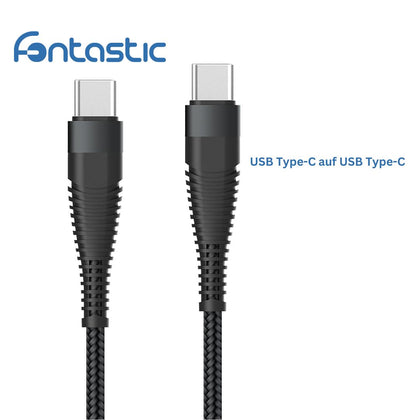 Datenkabel Elox USB Typ-C>USB Typ-C 0,5m schwarz Stecker Alu-Gehäuse, Kabel Nylon-Ummantelung