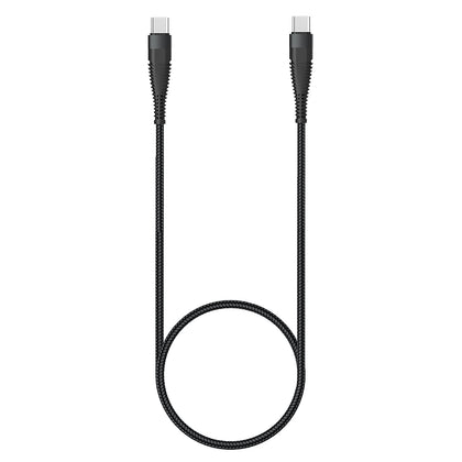 Datenkabel Elox USB-A>USB Typ-C 1,5m schwarz Stecker Alu-Gehäuse, Kabel Nylon-Ummantelung