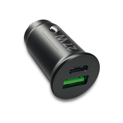 Kfz-Ladeadapter Lito USB-A + USB Typ-C, 27Watt Power Delivery, Fast Charge 3, max.3A, schwarz